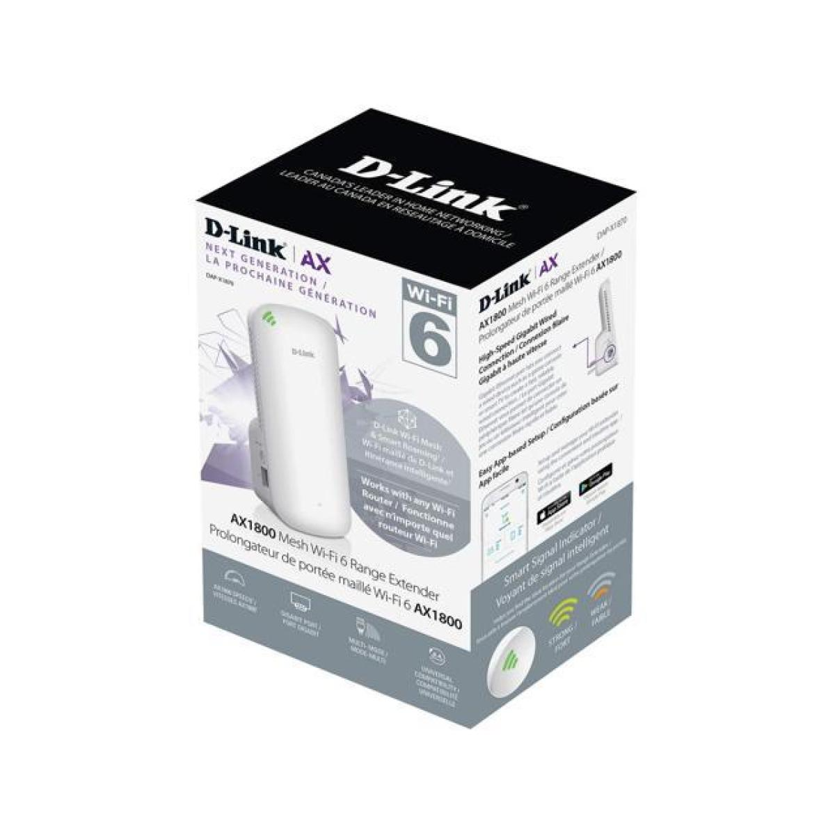 D-Link AX1800 Mesh Wi-Fi 6 Range Extender D-Link AX1800 Mesh Wi-Fi 6 Range Extender
